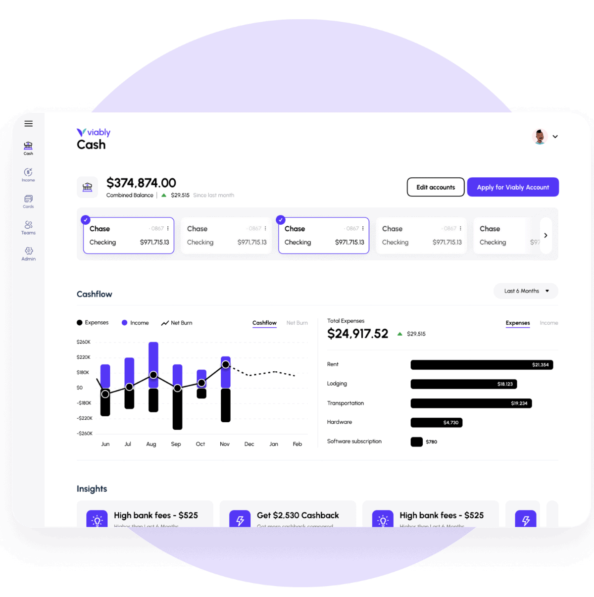 Viably cash application